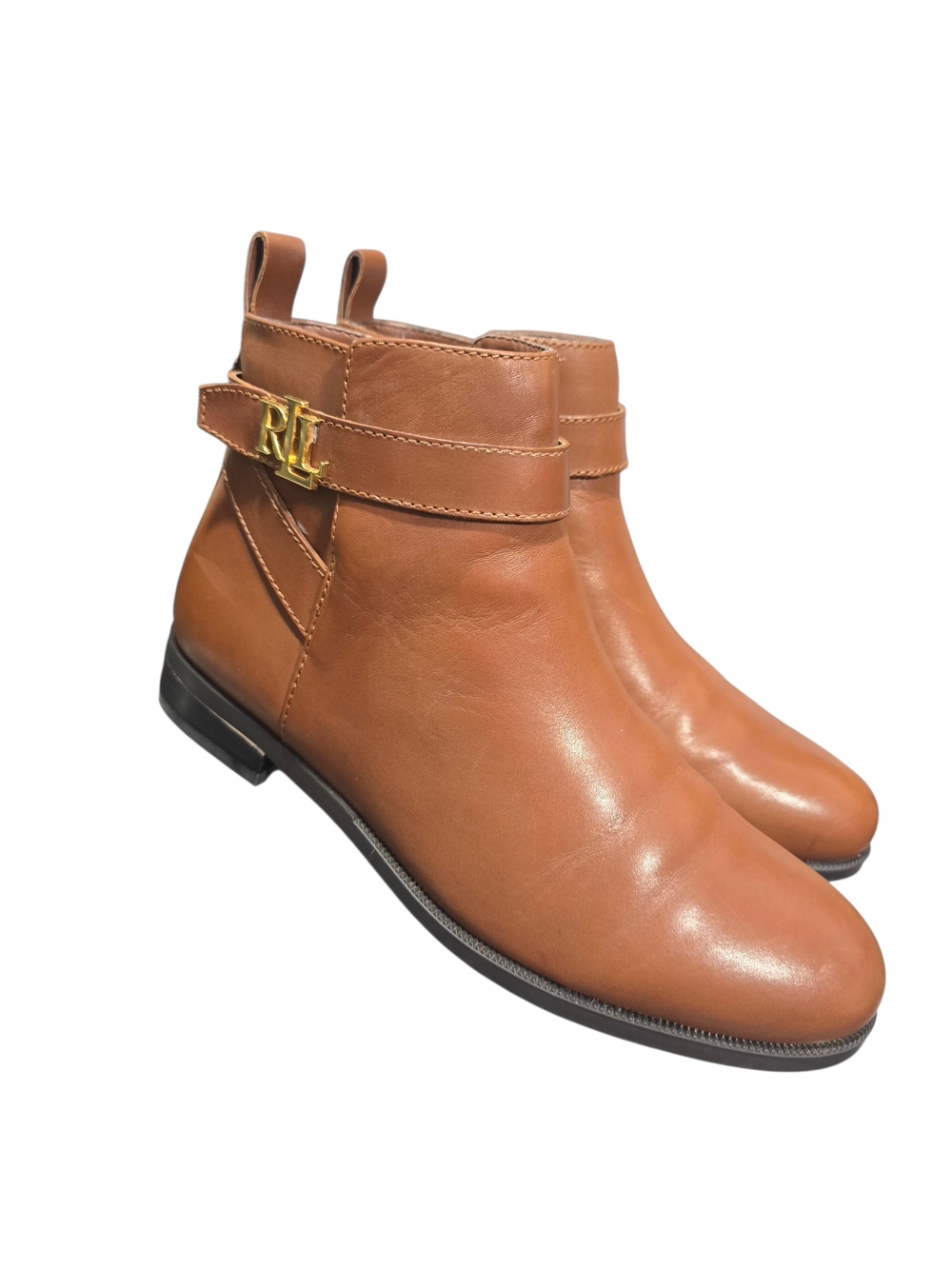 Lauren Ralph Lauren Women Brown Leather Bonne Ankle Boots - Size 7.5B